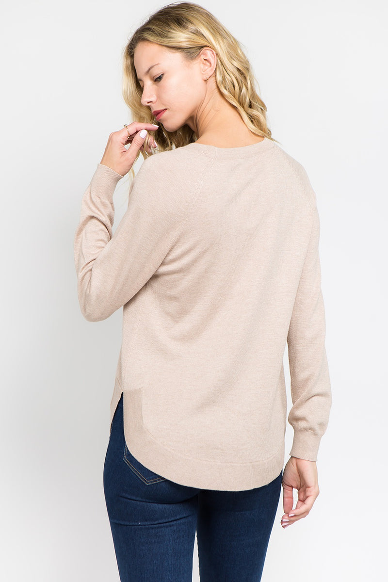 JESSICA ALL YEAR SWEATER TOP  - CAMEL